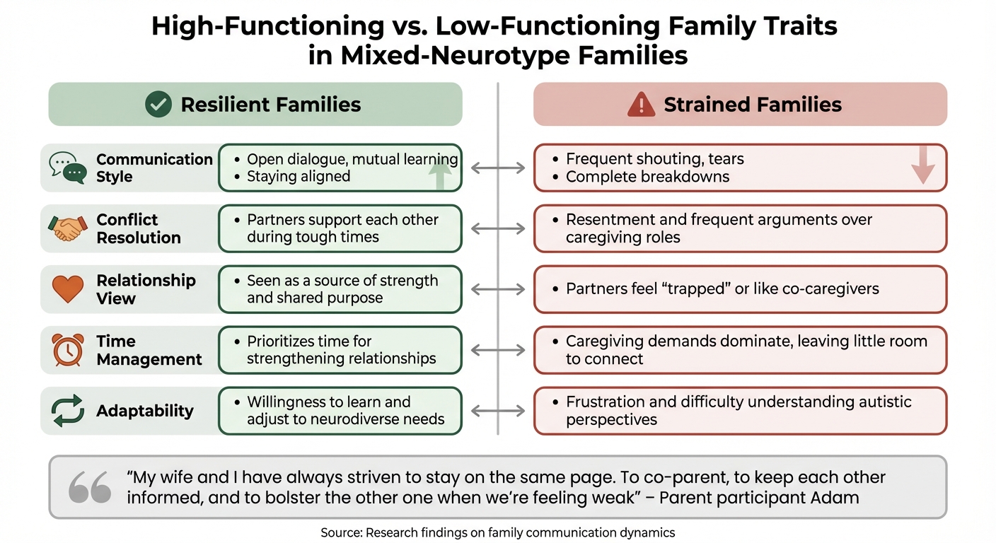 Resilient vs Strained Mixed-Neurotype Family Traits