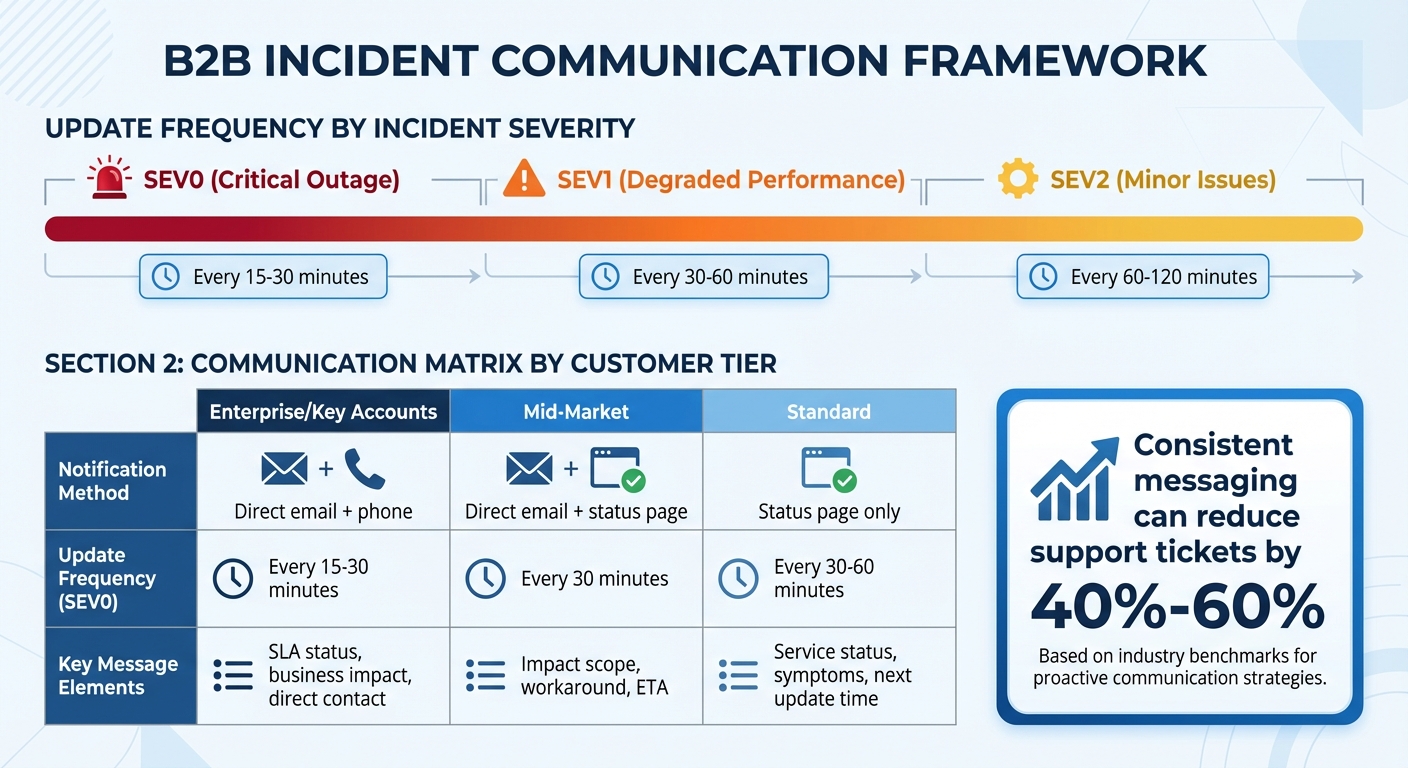 Incident Communication Guidelines by Severity Level and Customer Tier