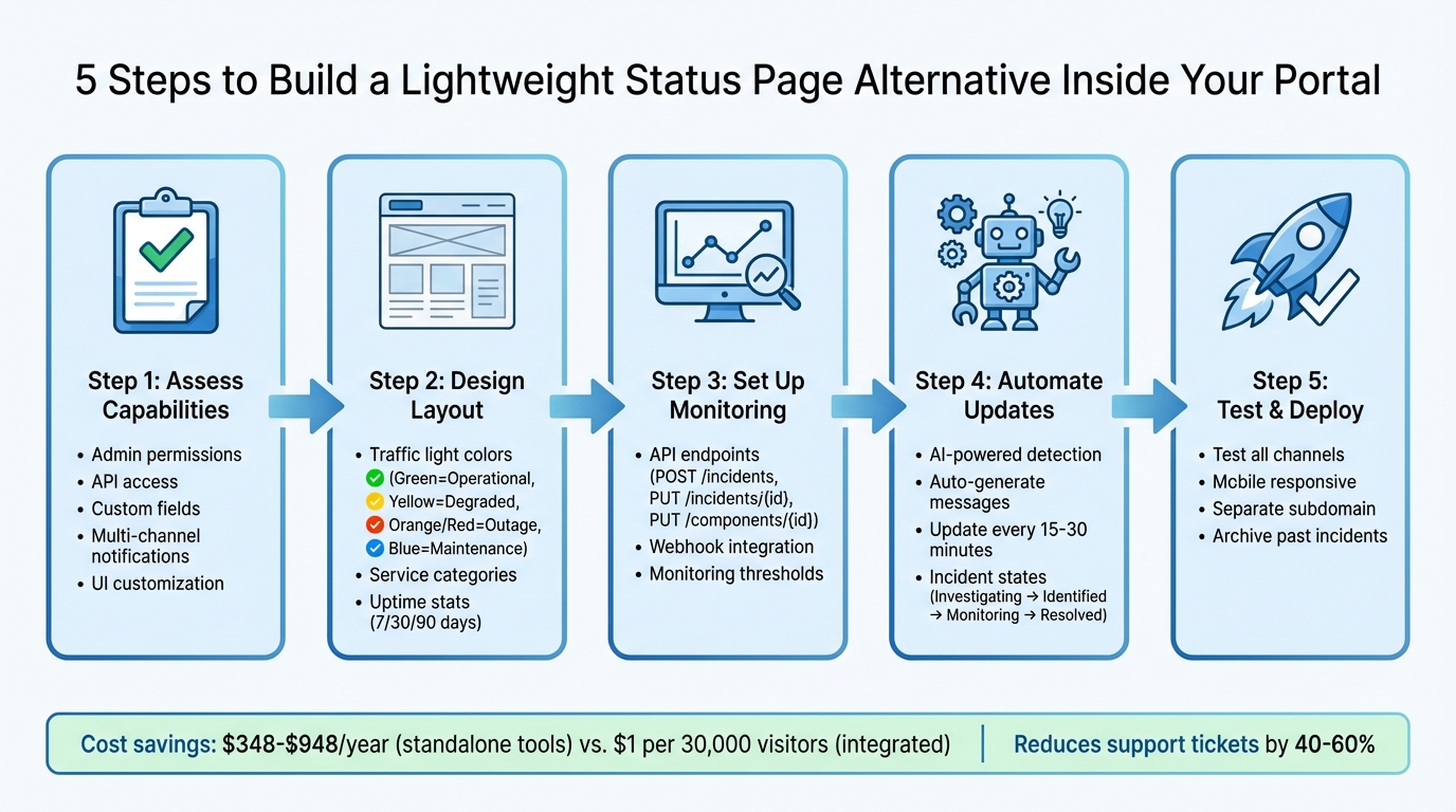 5-Step Process to Build a Status Page Inside Your Portal