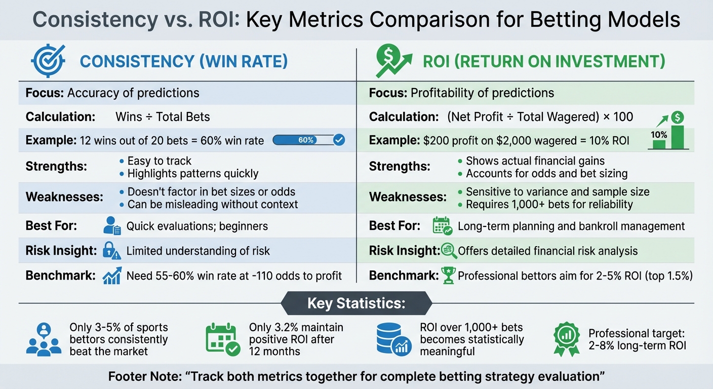 Consistency vs ROI in Betting Models: Key Differences and Metrics