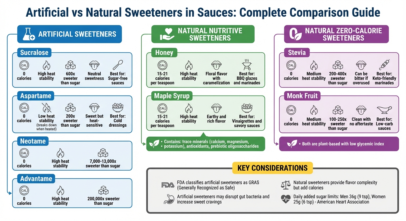 Artificial vs Natural Sweeteners Comparison Chart for Sauces