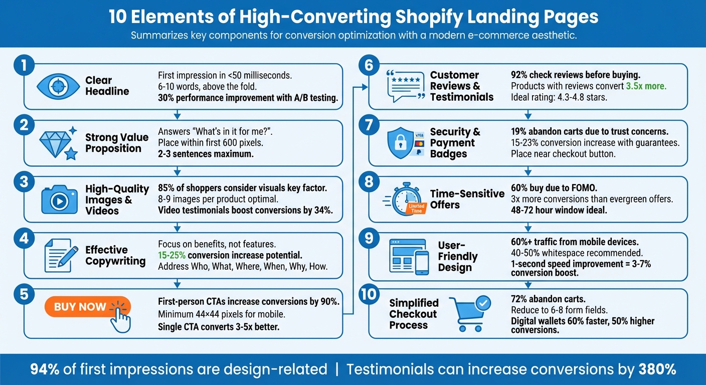 10 Essential Elements of High-Converting Shopify Landing Pages