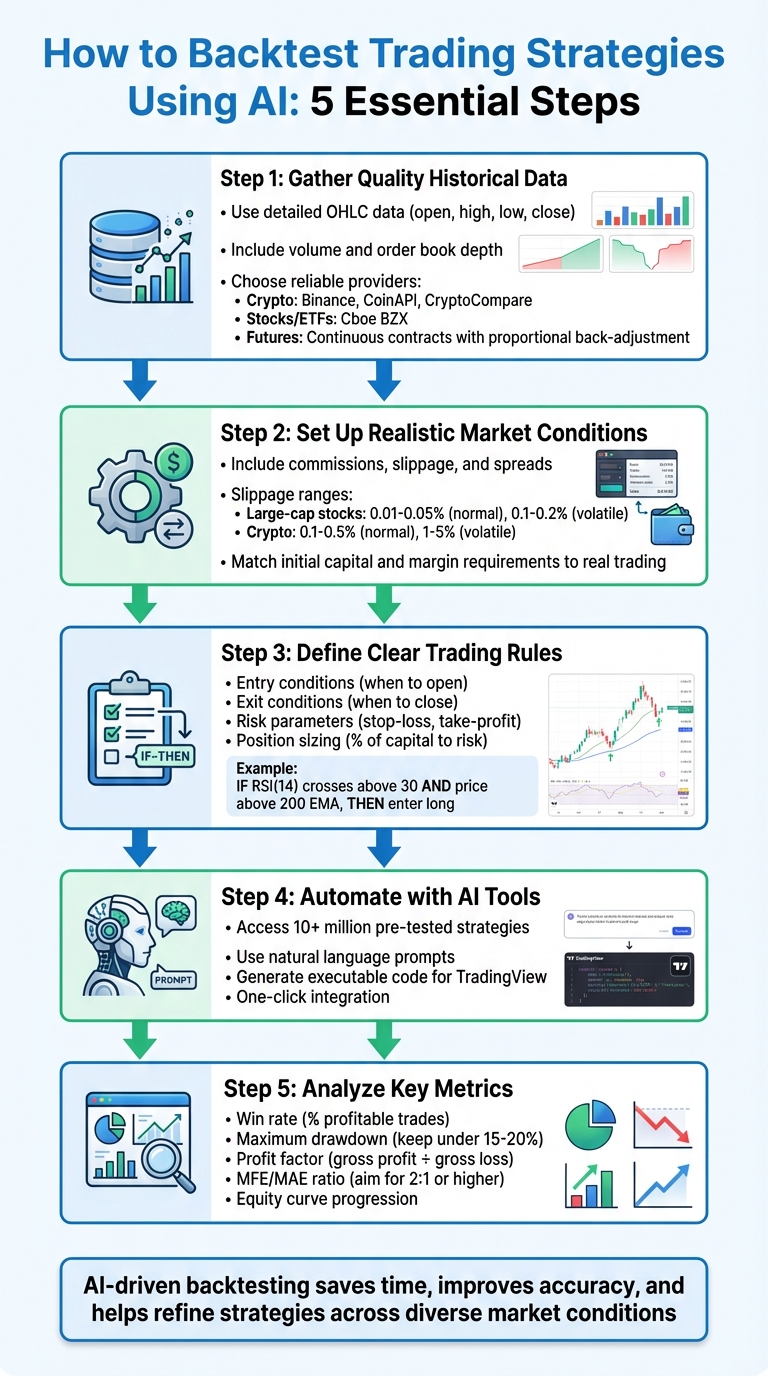 5-Step AI Backtesting Process for Trading Strategies
