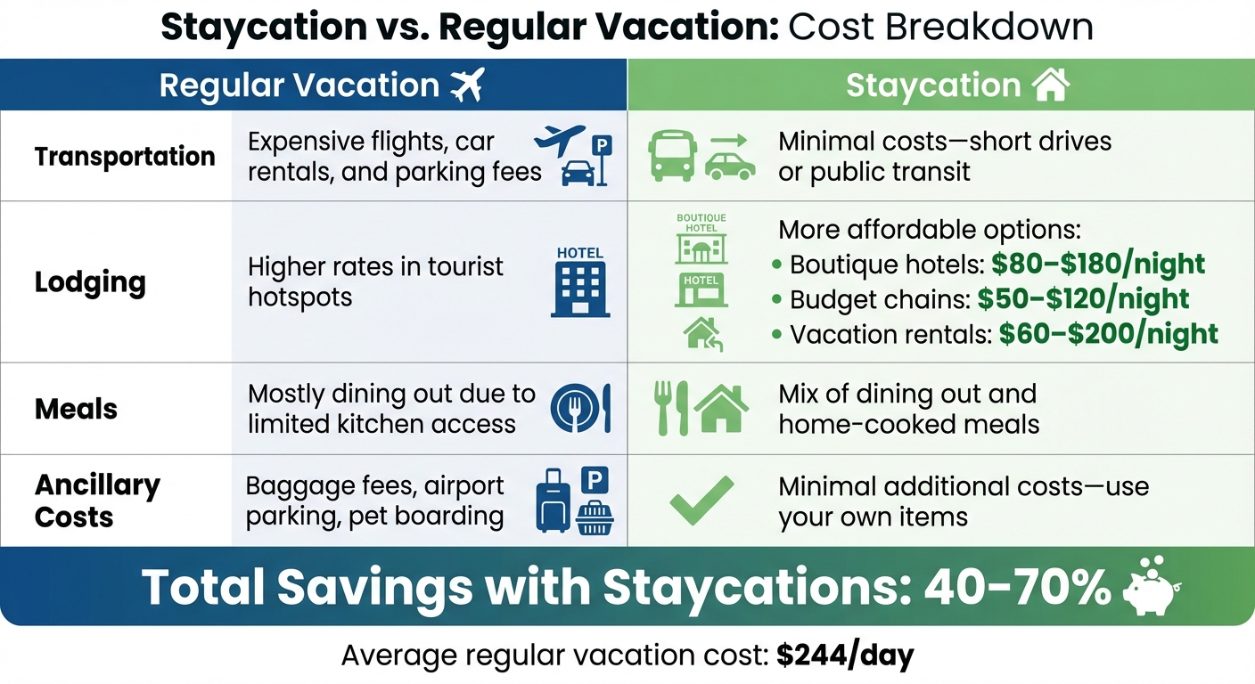Staycation vs Regular Vacation Cost Comparison