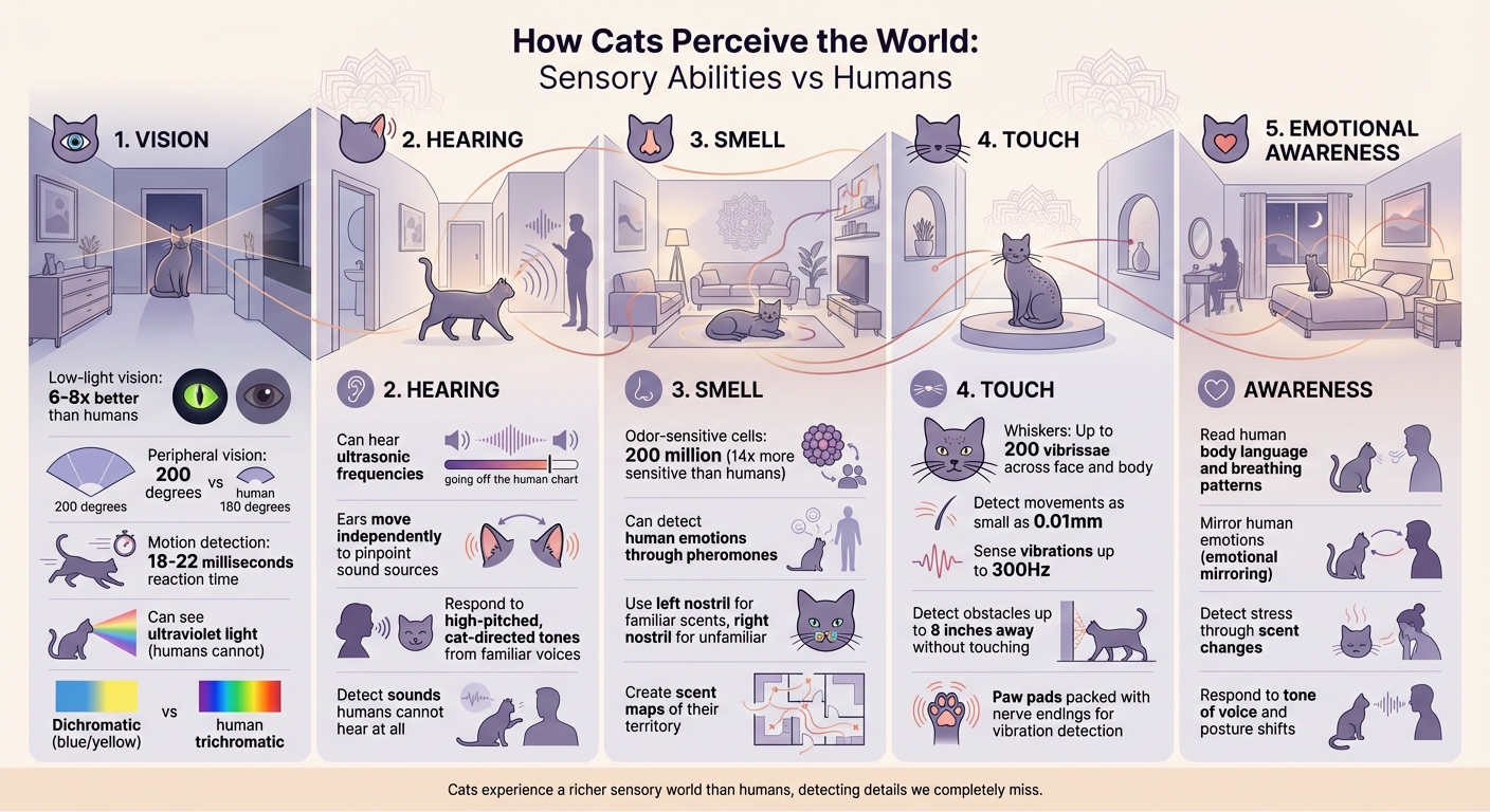 Cat vs Human Sensory Abilities Comparison Chart