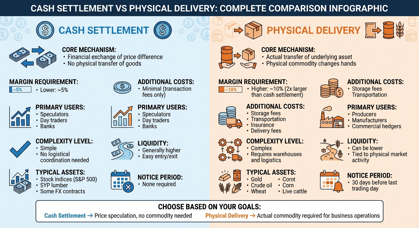 Cash Settlement vs Physical Delivery in Futures Trading Comparison