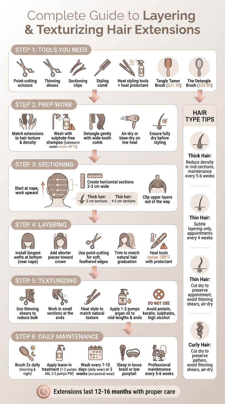 Step-by-Step Guide to Layering and Texturizing Hair Extensions