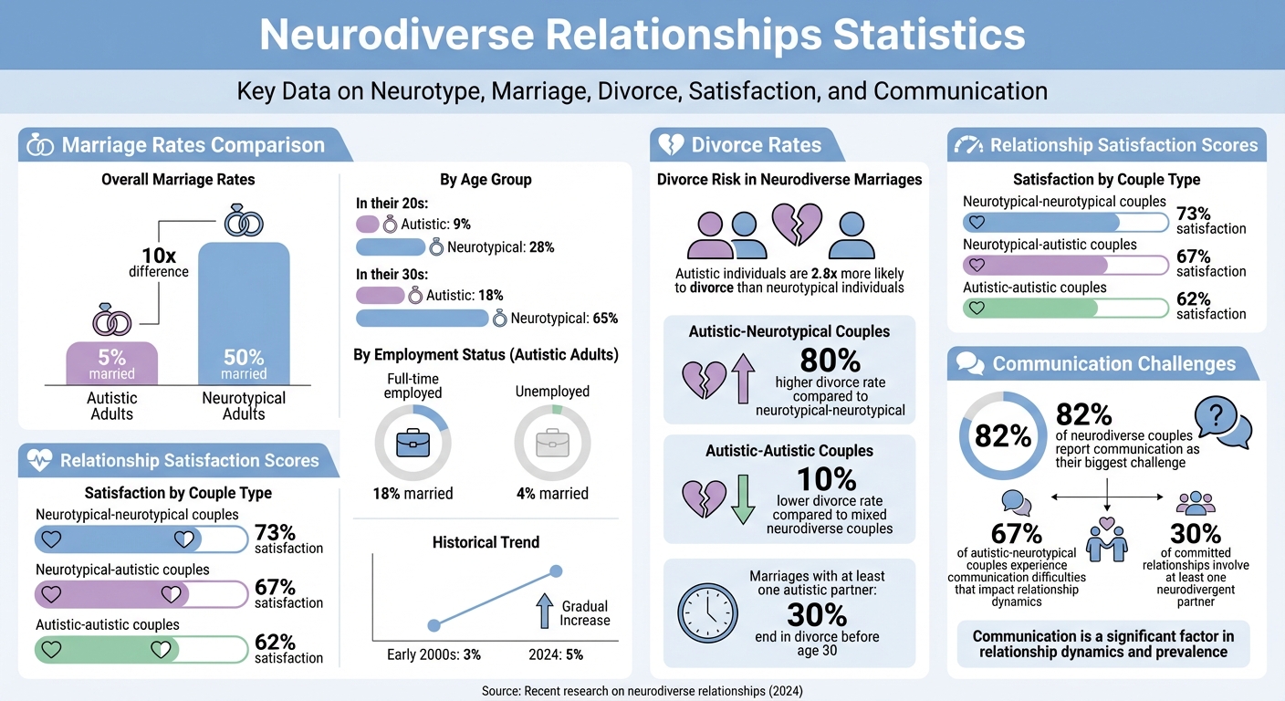 Neurodiverse Relationships Statistics: Marriage Rates, Divorce Rates, and Satisfaction Scores