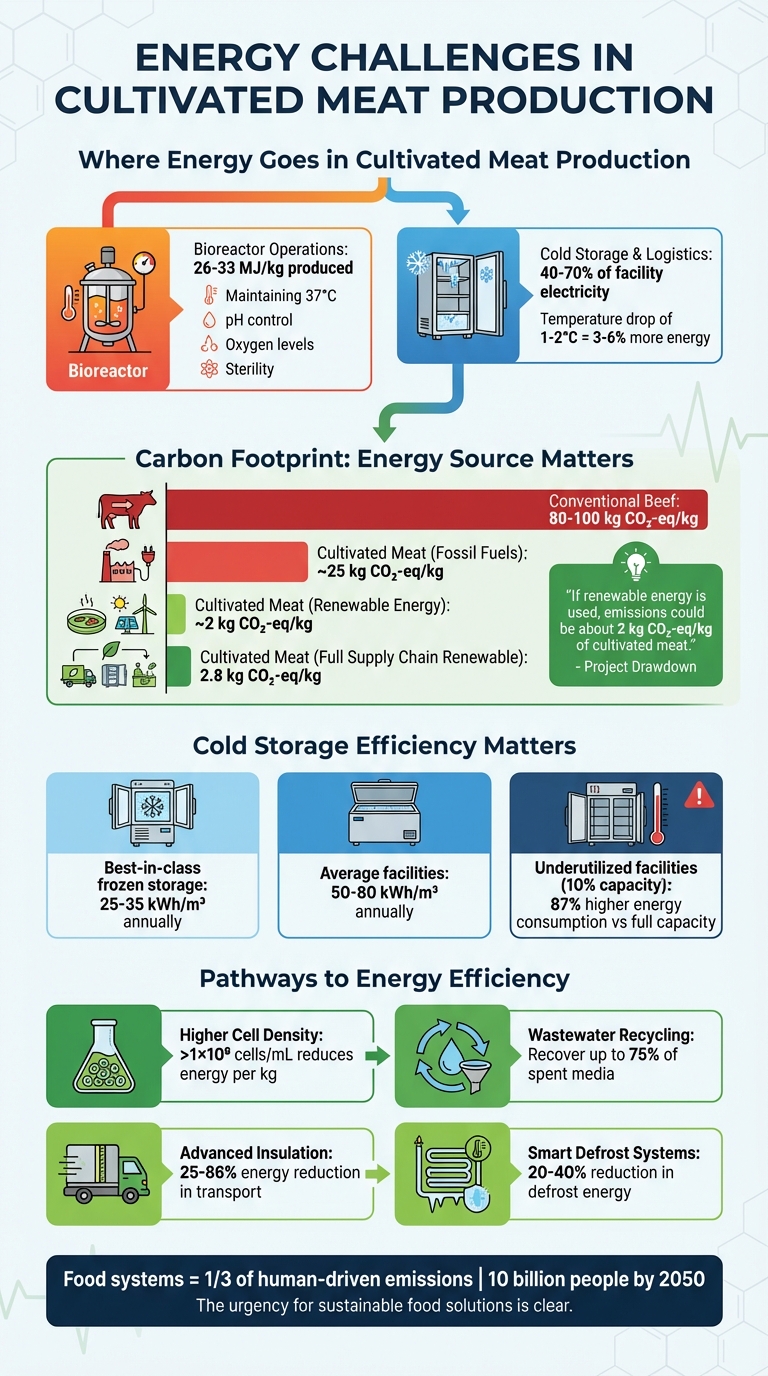 Energy Consumption and Emissions in Cultivated Meat Production vs Conventional Beef