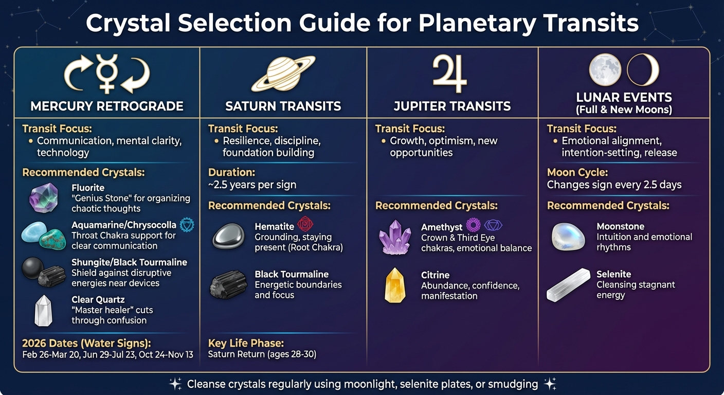 Crystal Selection Guide for Planetary Transits