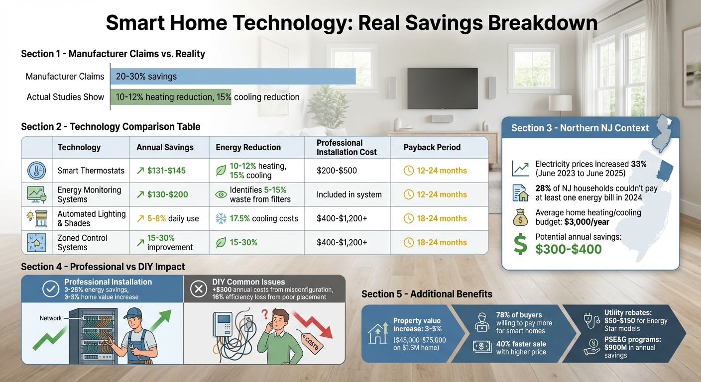 Smart Home Technology Energy Savings and ROI Comparison