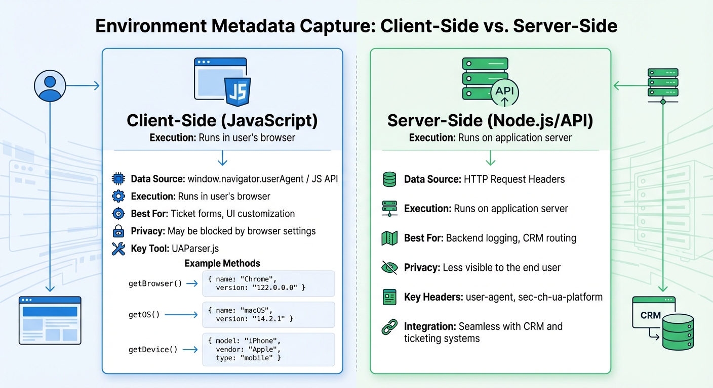 Client-Side vs Server-Side Environment Metadata Capture Comparison