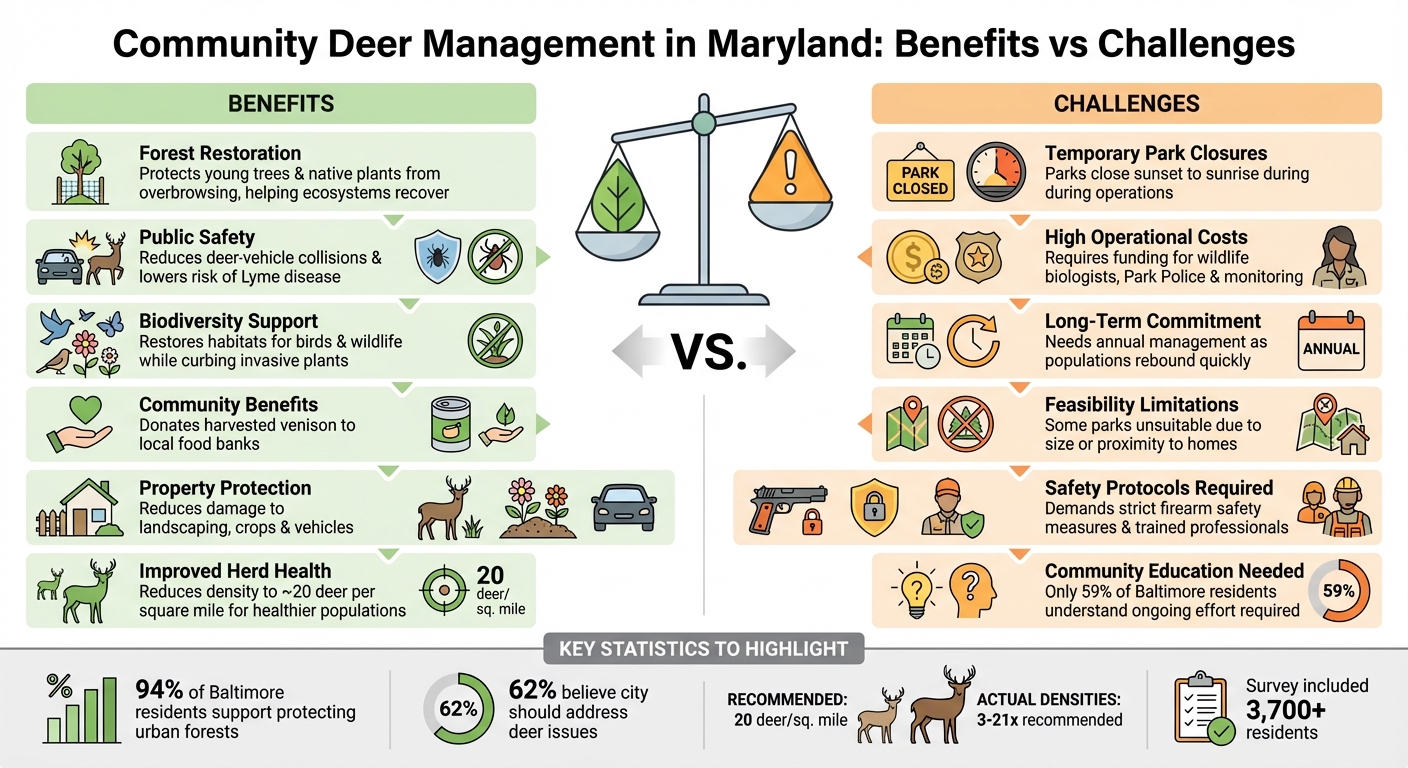 Benefits vs Challenges of Community Deer Management Programs in Maryland