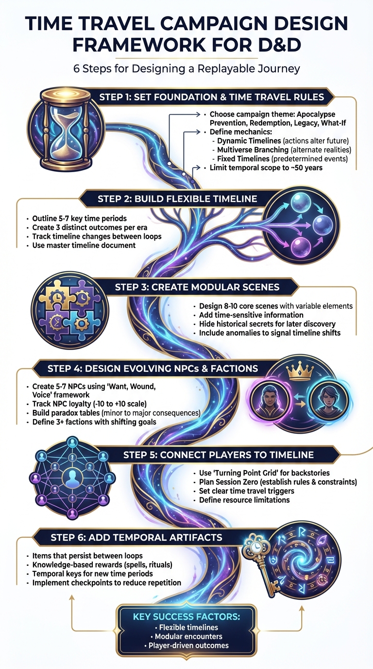 Time Travel Campaign Design Framework: 6-Step Process for D&D Game Masters