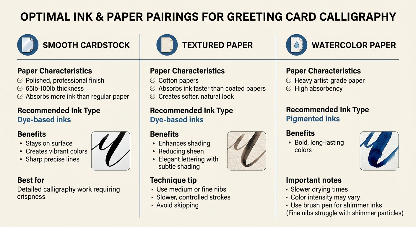 Ink and Paper Pairing Guide for Greeting Card Calligraphy