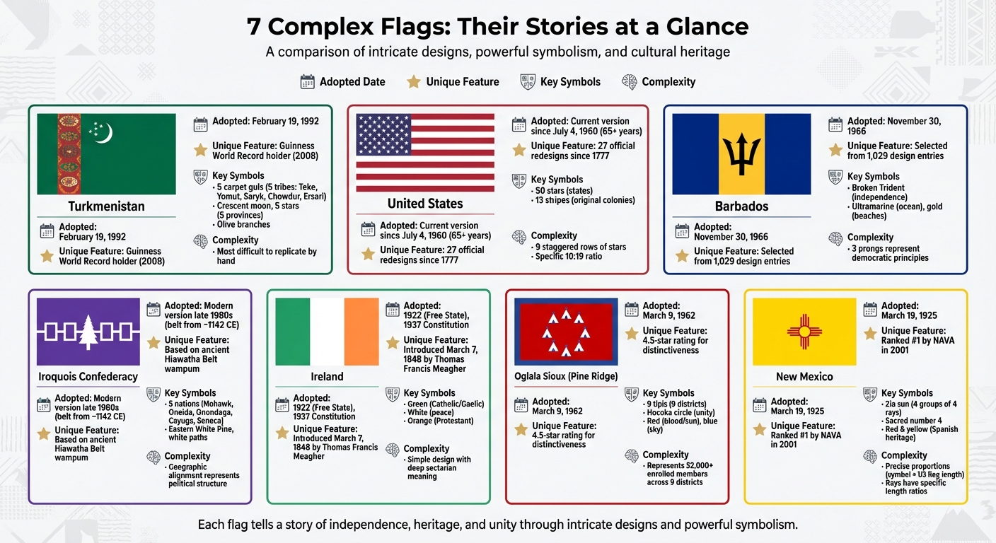 7 Complex Flags: Designs, Symbols, and Cultural Meanings Compared
