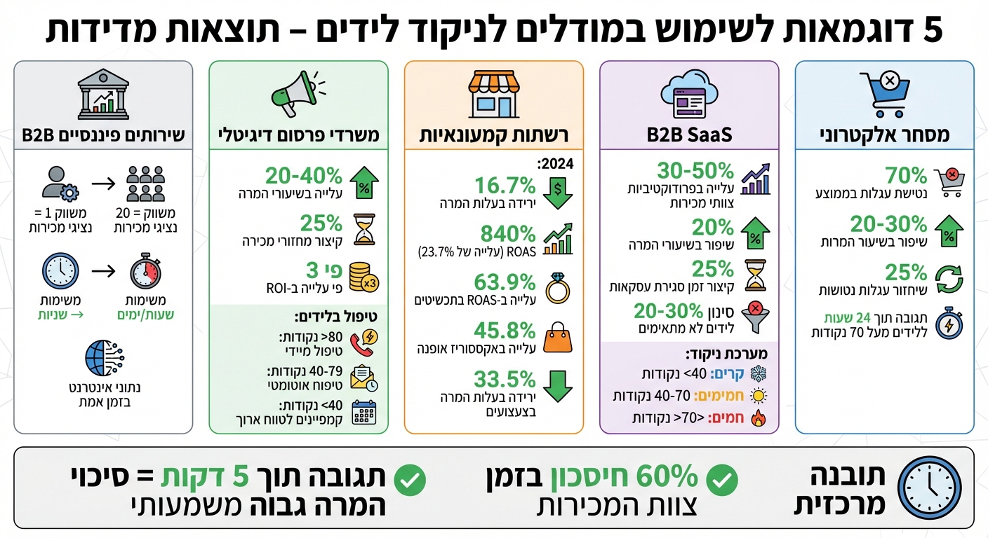 השוואת תוצאות מודלים לניקוד לידים ב-5 תעשיות