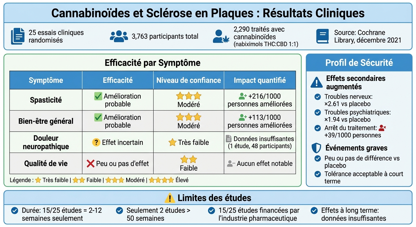 Efficacité et sécurité des cannabinoïdes dans la sclérose en plaques : résultats cliniques