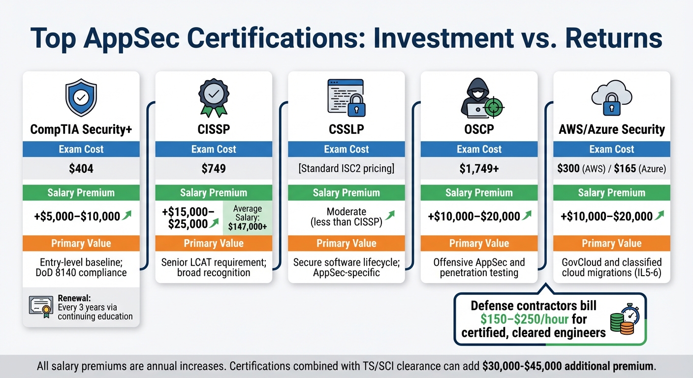 Top AppSec Certifications: Costs, Salary Impact, and Career Value Comparison