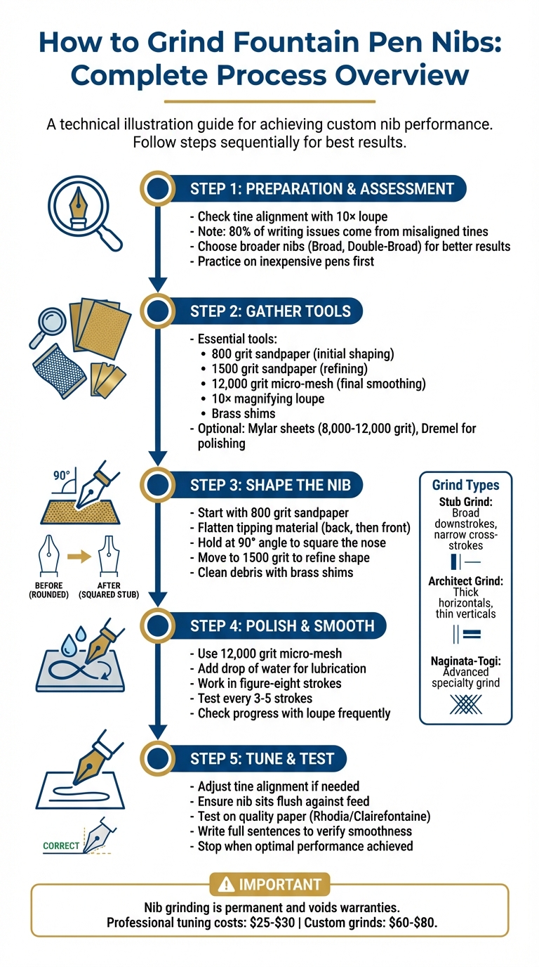 Step-by-Step Guide to Grinding Fountain Pen Nibs