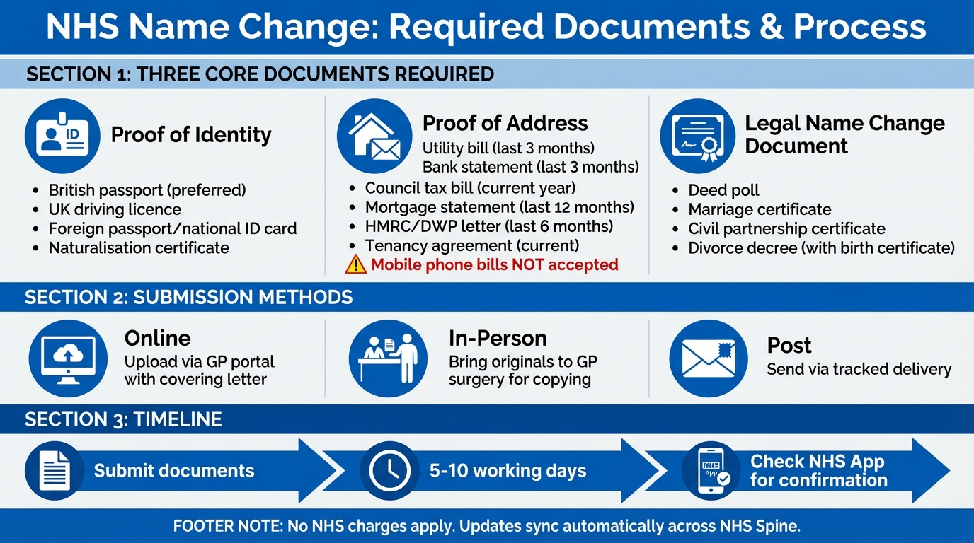 NHS Name Change Documents and Submission Process
