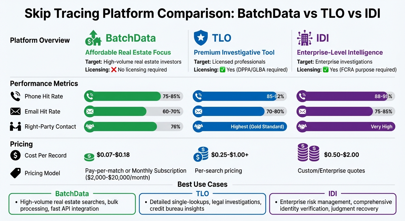 BatchData vs TLO vs IDI Skip Tracing Platform Comparison