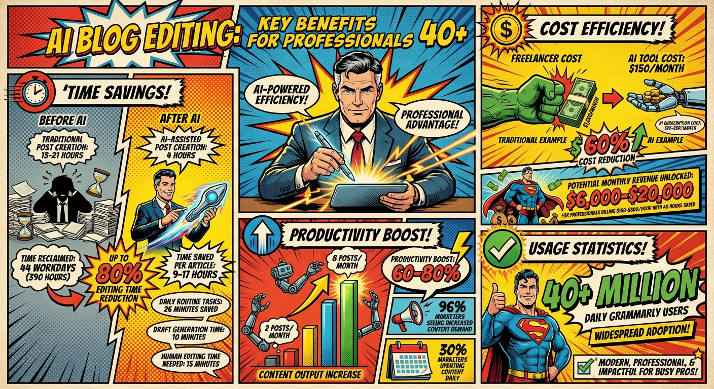 AI Blog Editing Benefits: Time Savings and Cost Efficiency Statistics for Professionals