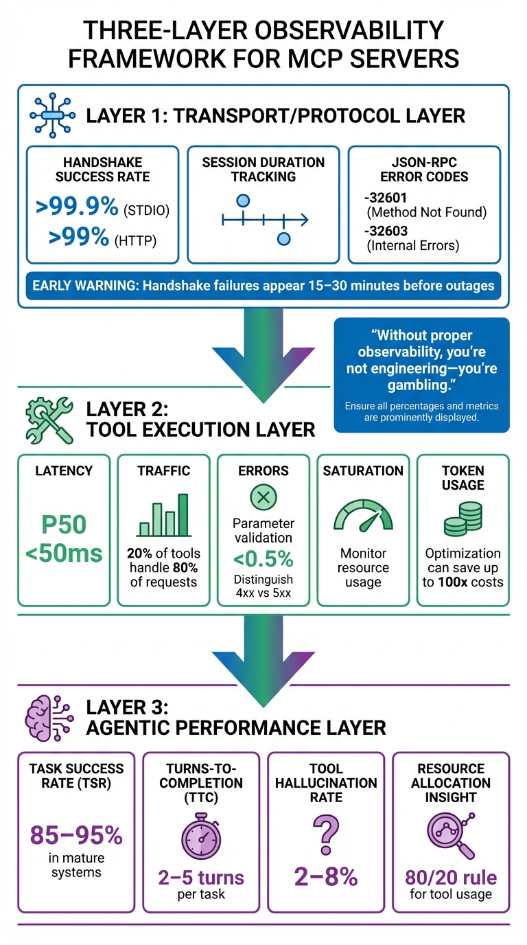 Three-Layer MCP Server Observability Metrics Framework