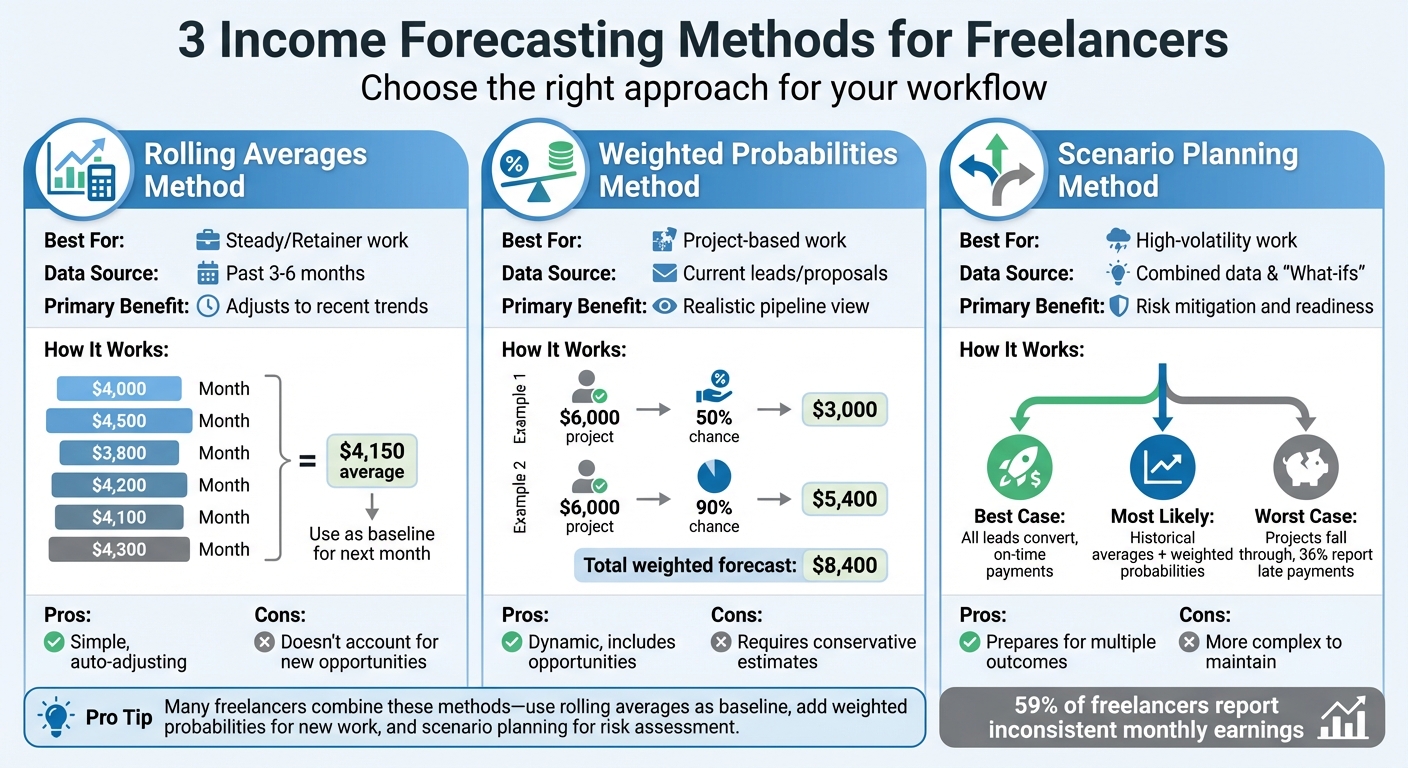 Freelance Income Forecasting Methods Comparison Chart
