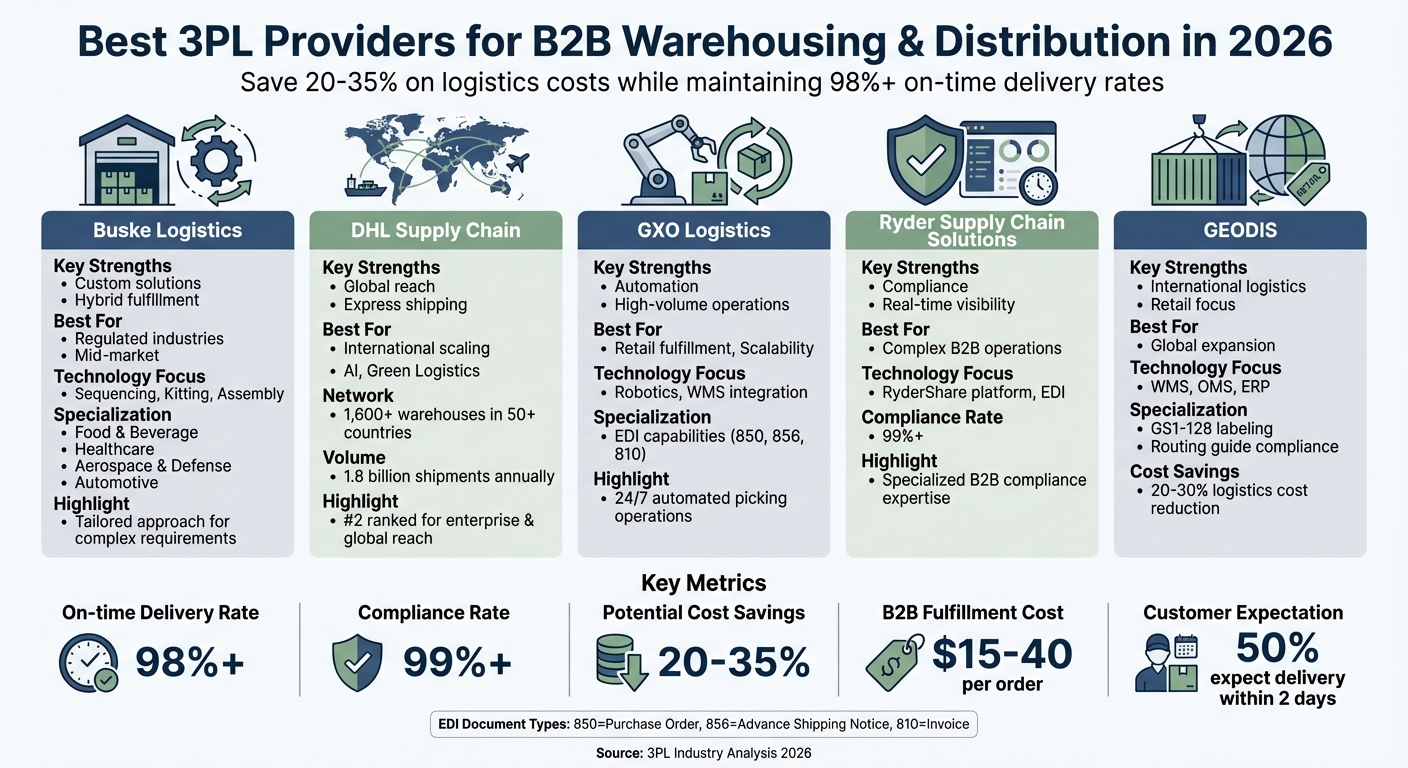 Top 5 3PL Providers for B2B Warehousing: Features and Strengths Comparison 2026