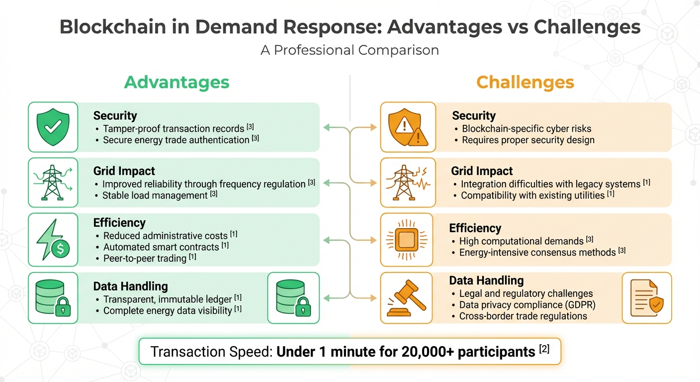 Blockchain Demand Response: Advantages vs Challenges in Energy Grid Management