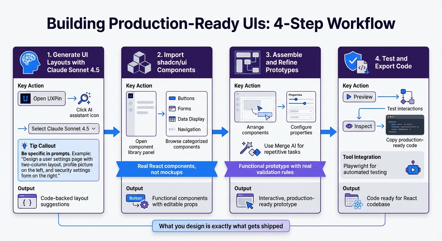 4-Step Process to Build Production-Ready UI with Claude Sonnet 4.5 and shadcn/ui