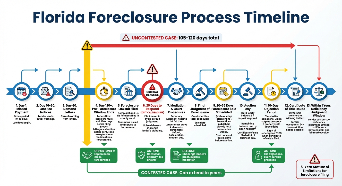 Florida Foreclosure Process Timeline: From Missed Payment to Sale