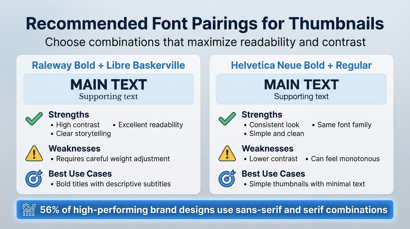 Font Pairing Comparison for Thumbnail Design