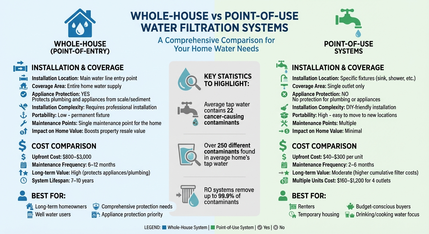 Whole-House vs Point-of-Use Water Filters Comparison Chart