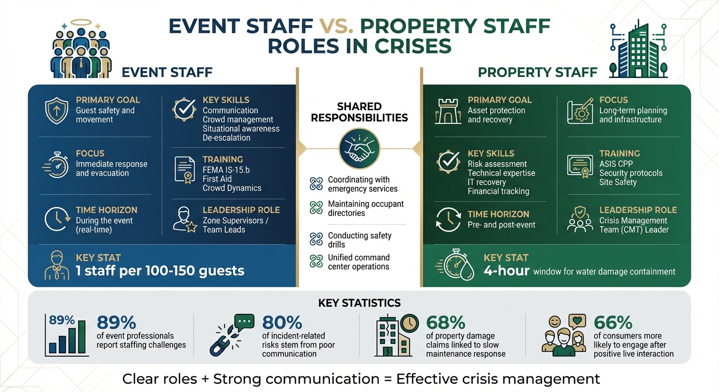 Event Staff vs Property Staff Crisis Roles Comparison
