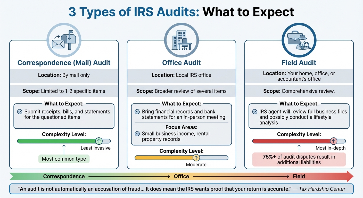 IRS Audit Preparation Checklist for Small Businesses 2 3 Types of IRS Audits: Comparison of Scope, Location, and Requirements