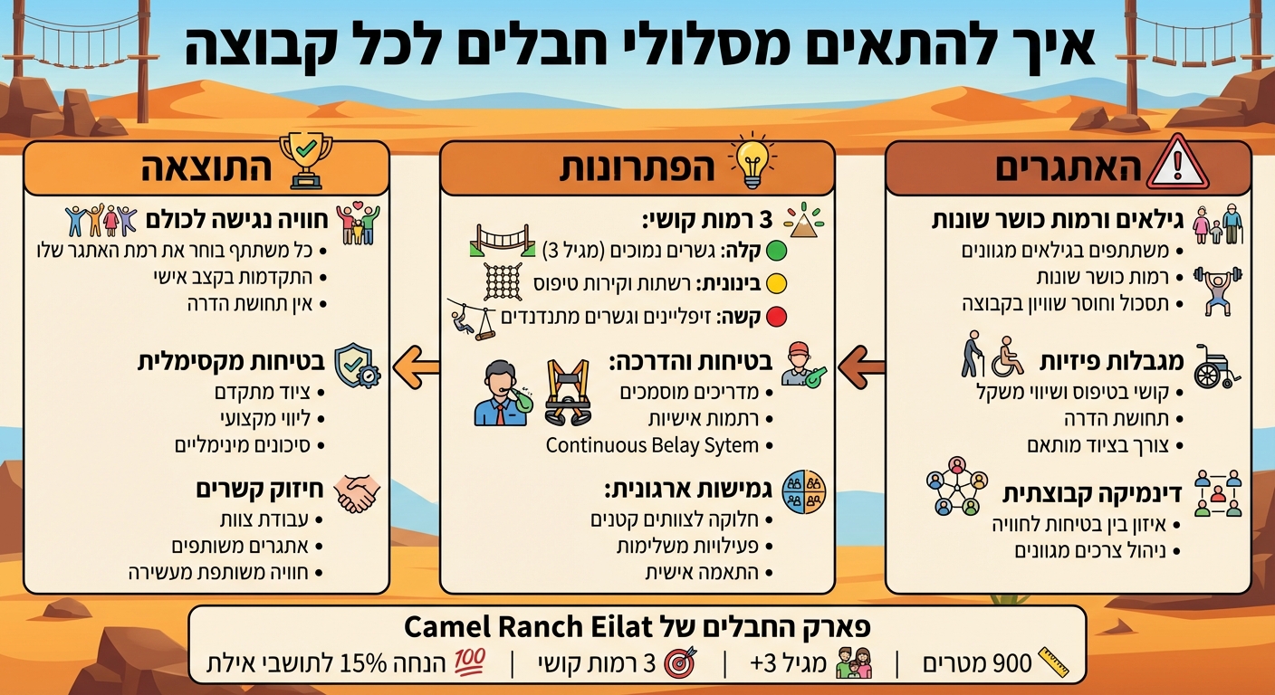 מדריך התאמת מסלולי חבלים לקבוצות מגוונות - 3 שלבים