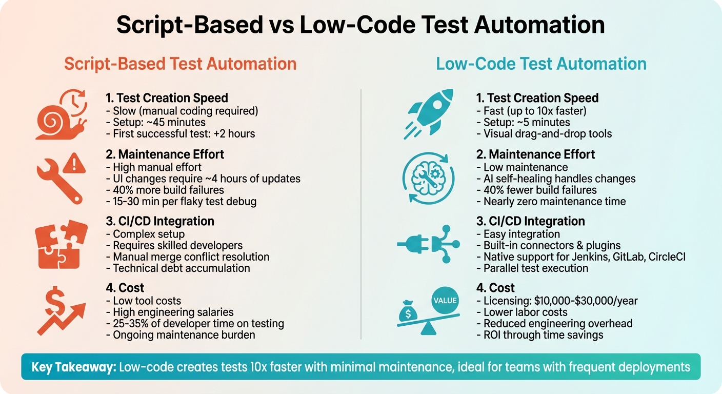 Script-Based vs Low-Code Test Automation Comparison