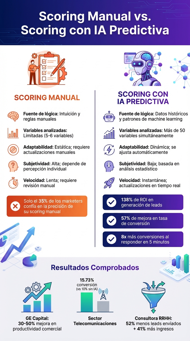 Lead Scoring Manual vs IA Predictiva: Comparación de Características y Resultados