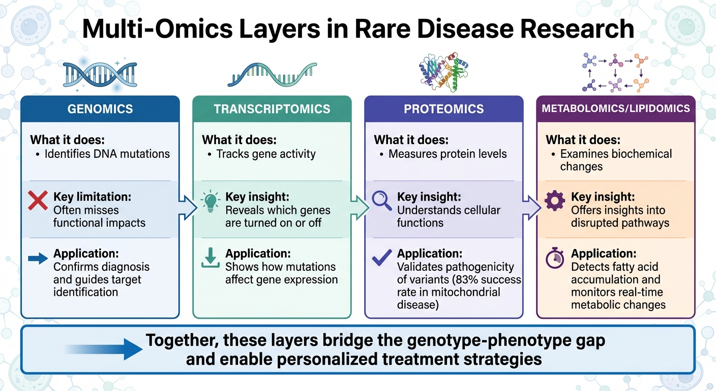Multi-Omics Layers in Rare Disease Research: Genomics to Metabolomics