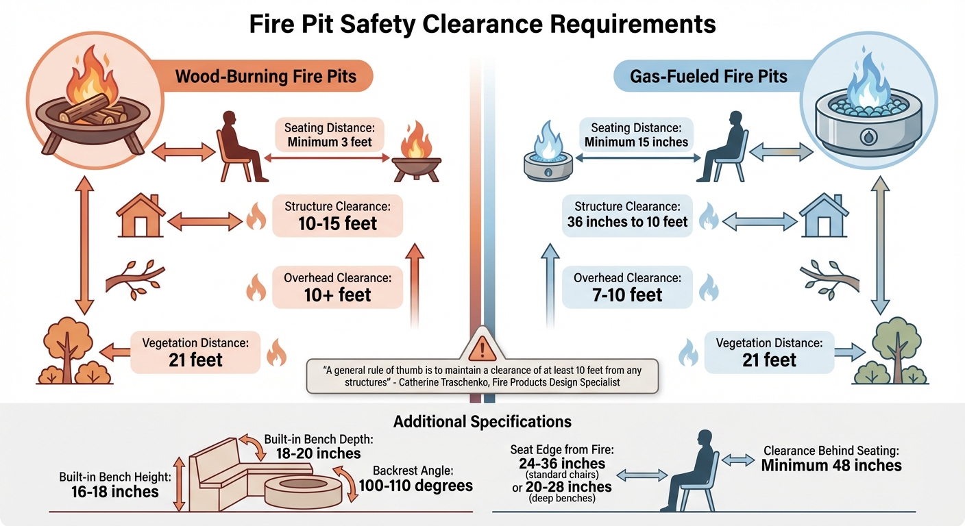 Fire Pit Safety Clearance Requirements: Wood-Burning vs Gas-Fueled