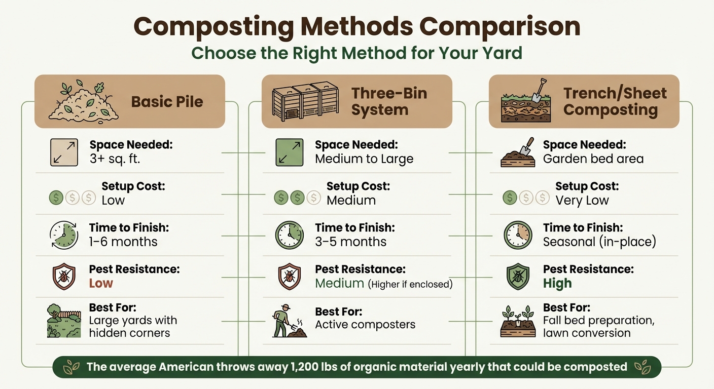 Composting Methods Comparison: Space, Cost, Time, and Best Uses