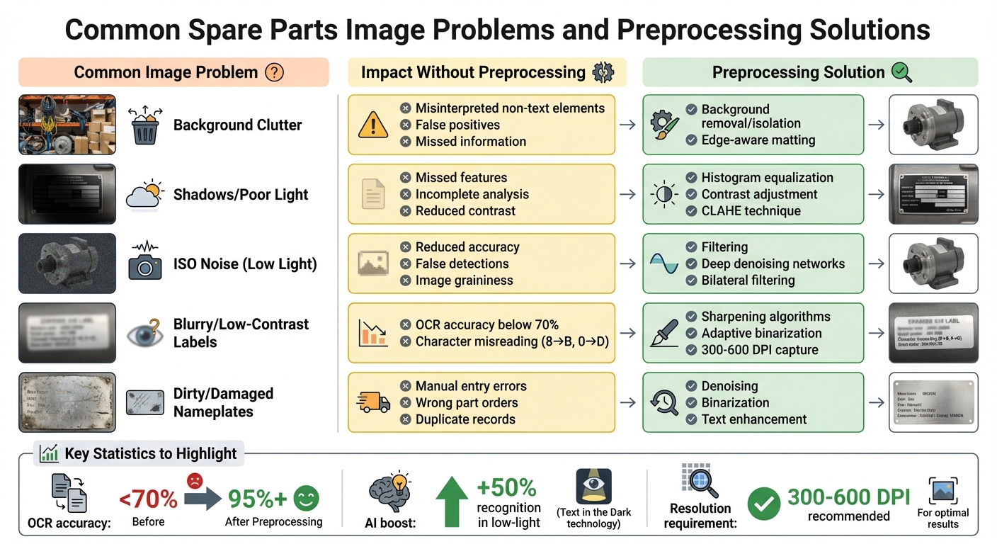 Common Spare Parts Image Problems and Preprocessing Solutions