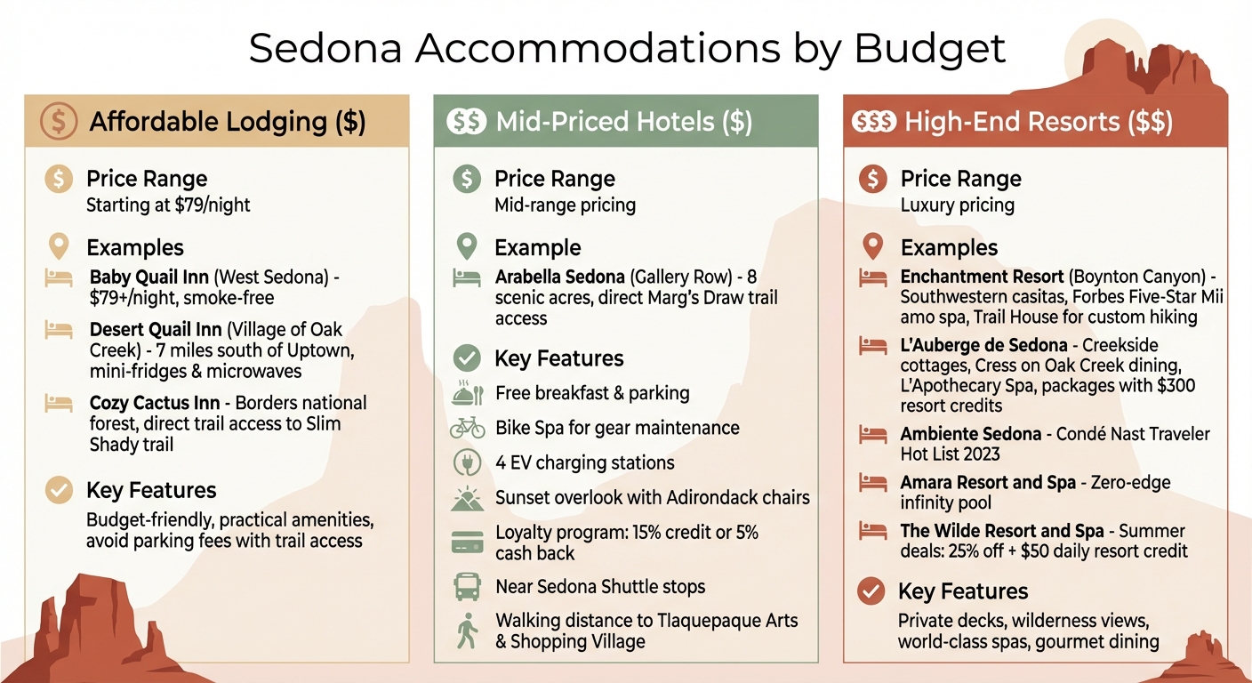 Sedona Accommodation Options by Budget: Affordable to Luxury Stays