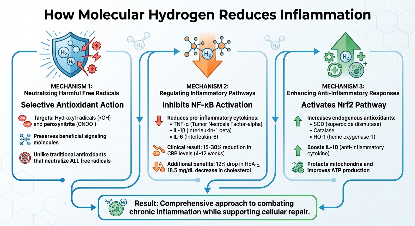 How Molecular Hydrogen Reduces Inflammation: 3 Key Mechanisms
