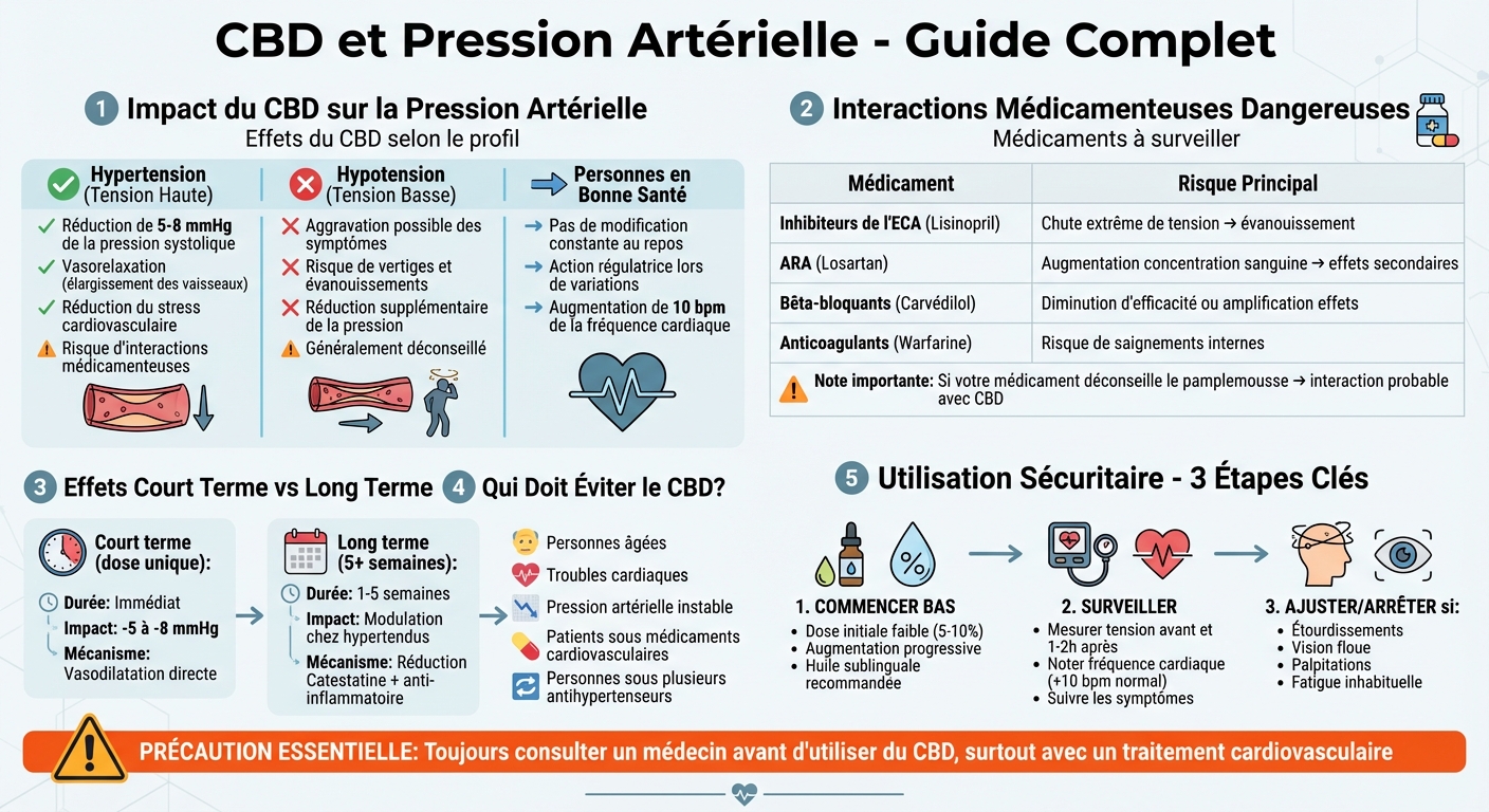 CBD et pression artérielle : effets, risques et interactions médicamenteuses