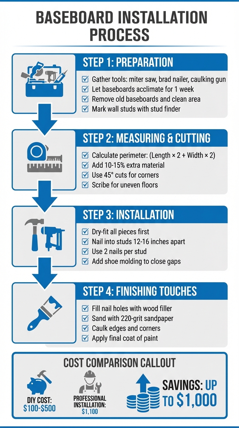 How to Install Baseboards: 4-Step DIY Process Guide