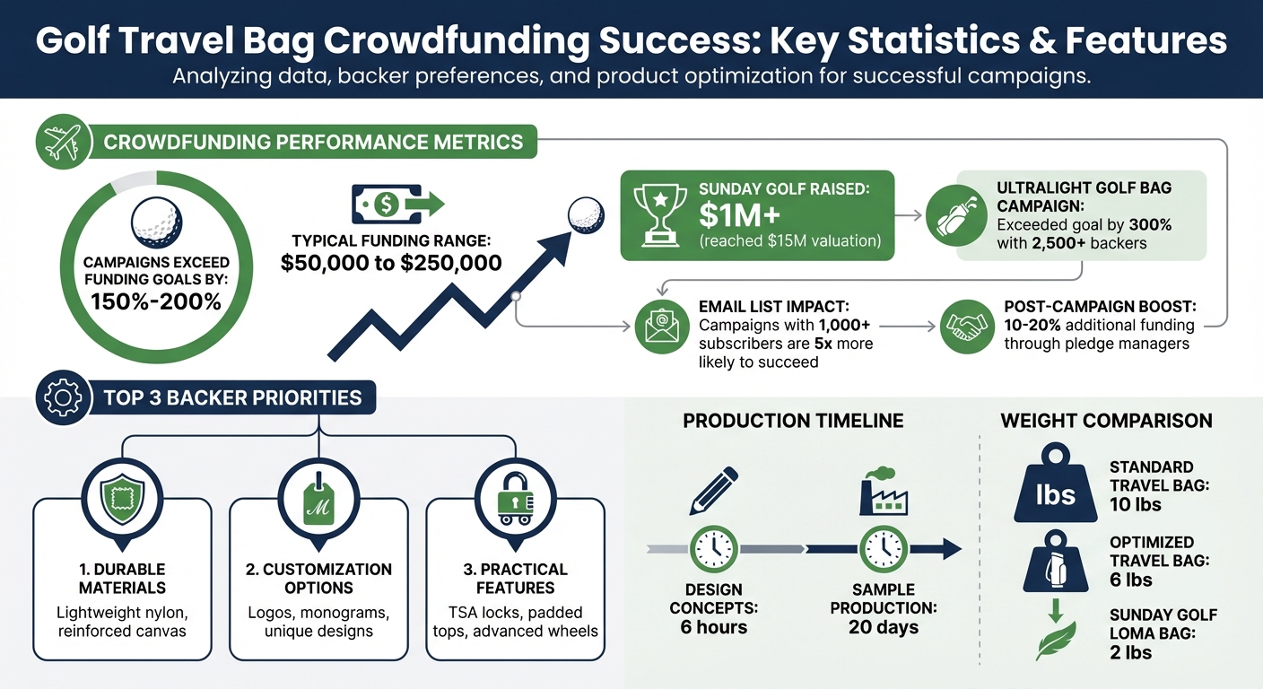 Golf Travel Bag Crowdfunding Success Statistics and Key Features