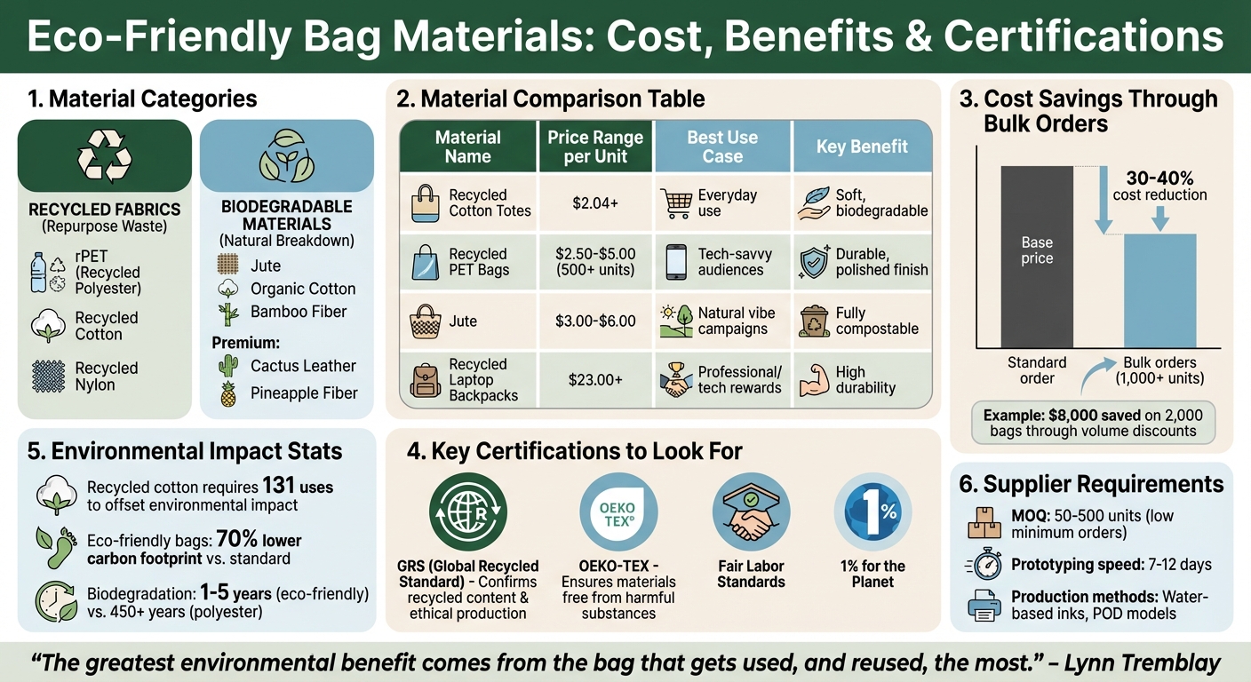 Eco-Friendly Bag Materials Cost Comparison and Environmental Impact Guide